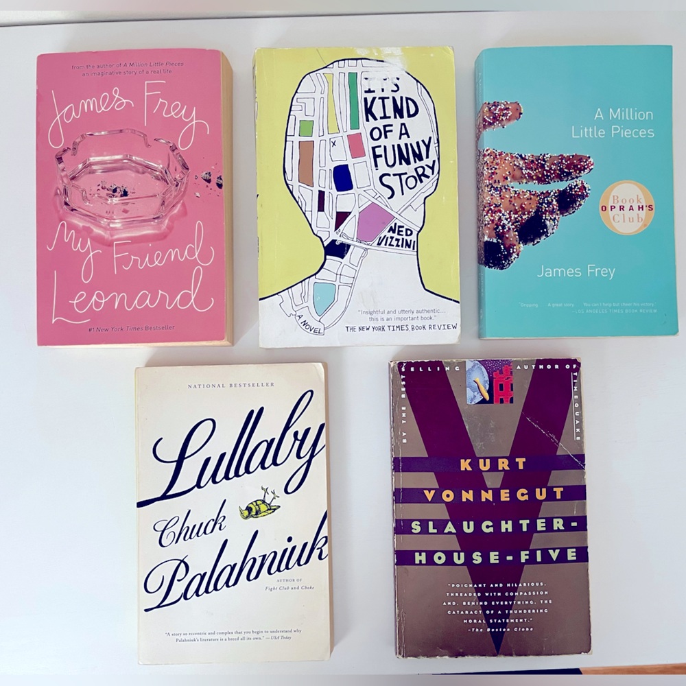 Book Bundle: James Frey, Chuck Palahniuk, Kurt Vonnegut, Ned Vizzini